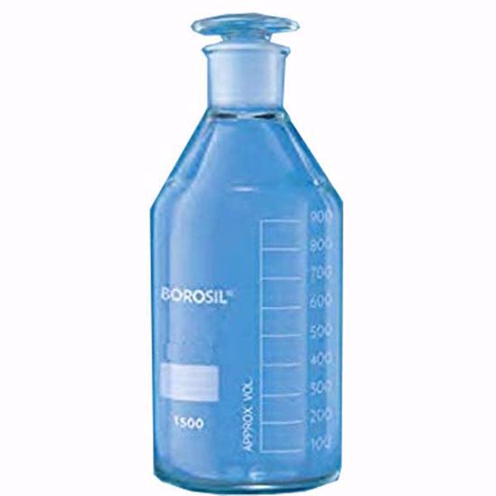 Plain Narrow Mouth Reagent Bottle With Inter-changeable Flat Head Stopper - 2000 ml	