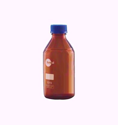 Amber Reagent Bottle with Screw Cap and Pouring Ring - 500 ml