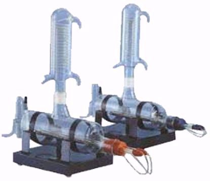 All Glass Double Distillation Unit with Borosilicate Boiler, Borosilicate Condenser and Quartz Heater, Horizontal Type - 1.5 Liter