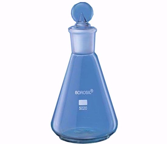 Erlenmeyer Conical Narrow Mouth Flask with Interchangeable Stopper - 250 ml