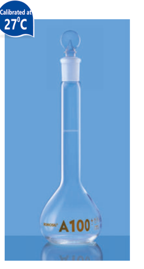Volumetric Flask Class A with Interchangeable Solid Glass Stopper - 250 ml	