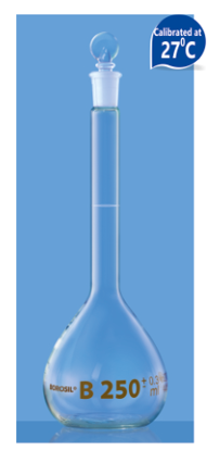 Volumetric Class B Flask with Interchangeable Solid Glass Stopper - 1000 ml	