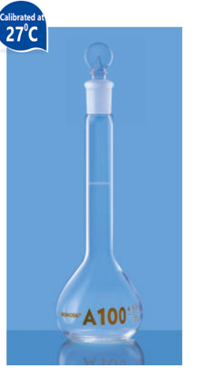 Volumetric Flask Class A with Interchangeable Solid Glass Stopper - 25 ml	