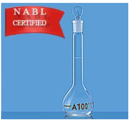 VOLUMETRIC FLASKS NABL Certified, Class A, Clear, with Individual Calibration Certificate