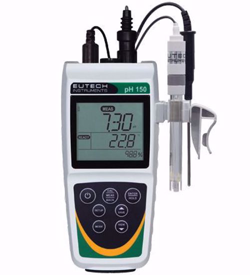Meter with double-junction pH electrode ECFC7252201B and ATC probe, Grip-Clip™, two AA batteries, hard carry case, pH buffers, storage solution, rinse solution. ORP electrode to be ordered separately